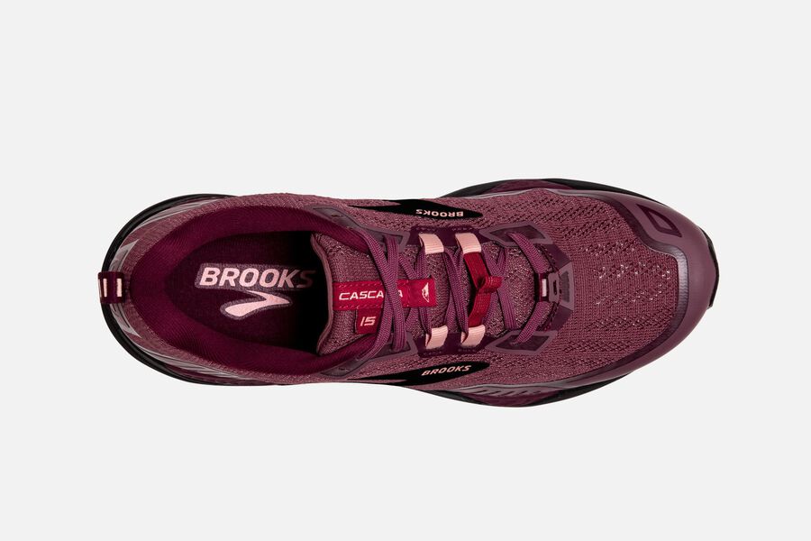 Brooks Cascadia 15 Trail Running Shoes Womens Burgundy 586097-XAT